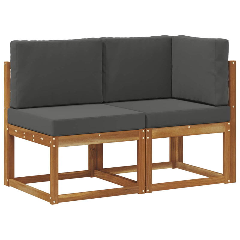 Modułowa sofa na zewnątrz 2 Sztuka Naturalny i Antracytowy