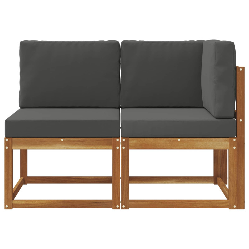 Modułowa sofa na zewnątrz 2 Sztuka Naturalny i Antracytowy