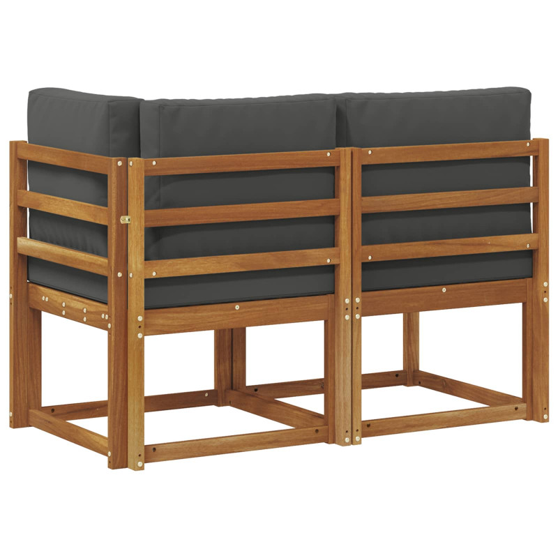 Modułowa sofa na zewnątrz 2 Sztuka Naturalny i Antracytowy