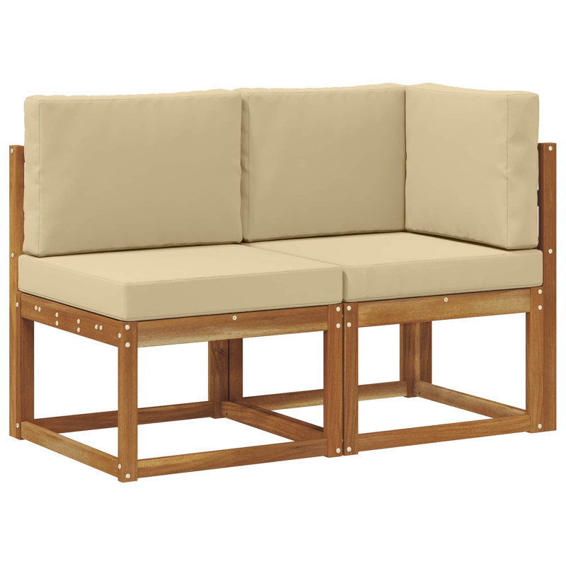 Modułowa sofa na zewnątrz 2 Sztuka Naturalny i Beżowy