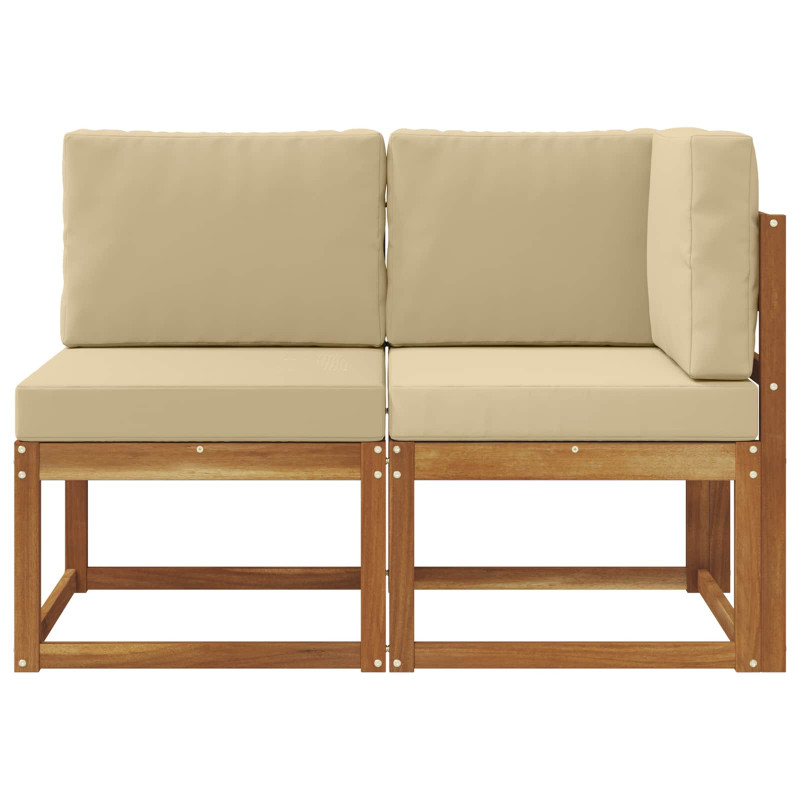 Modułowa sofa na zewnątrz 2 Sztuka Naturalny i Beżowy