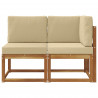 Modułowa sofa na zewnątrz 2 Sztuka Naturalny i Beżowy