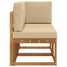 Modułowa sofa na zewnątrz 2 Sztuka Naturalny i Beżowy