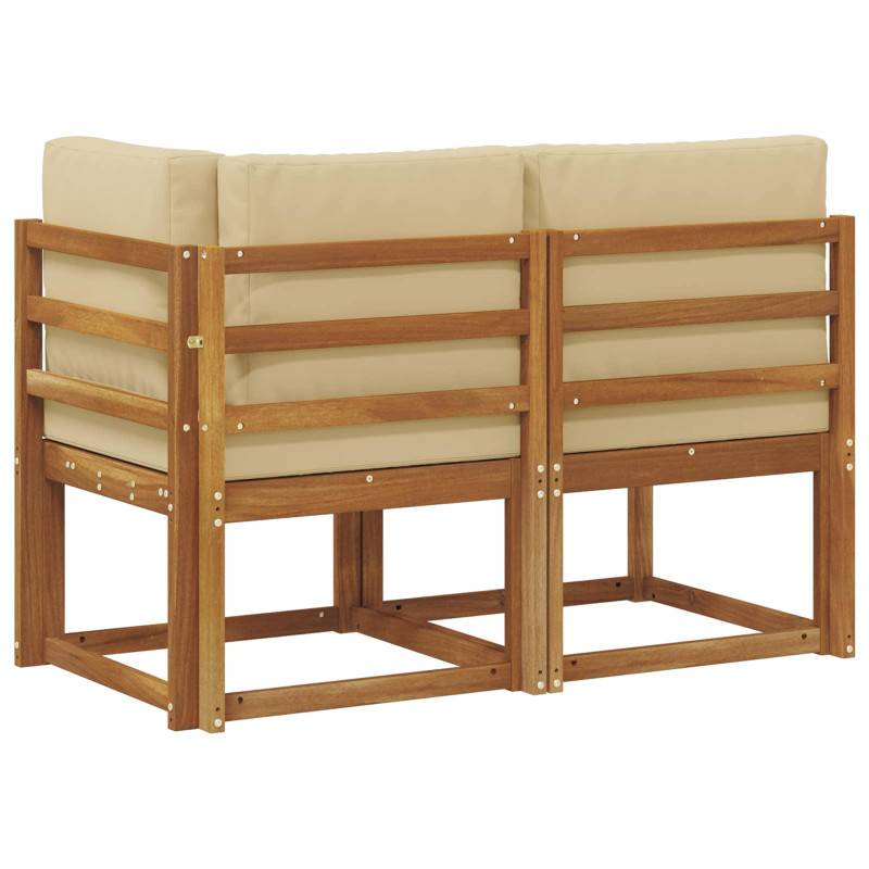 Modułowa sofa na zewnątrz 2 Sztuka Naturalny i Beżowy
