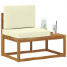Sofa końcowa na zewnątrz z poduszką Naturalny 91 x 63 x 73 cm