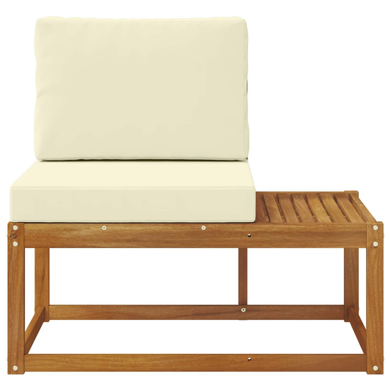 Sofa końcowa na zewnątrz z poduszką Naturalny 91 x 63 x 73 cm