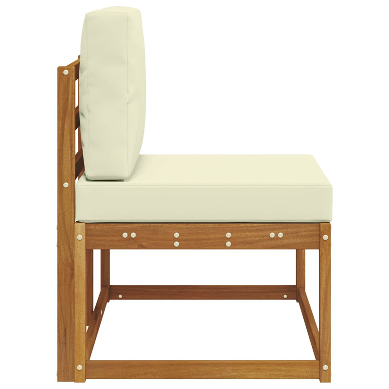 Sofa końcowa na zewnątrz z poduszką Naturalny 91 x 63 x 73 cm