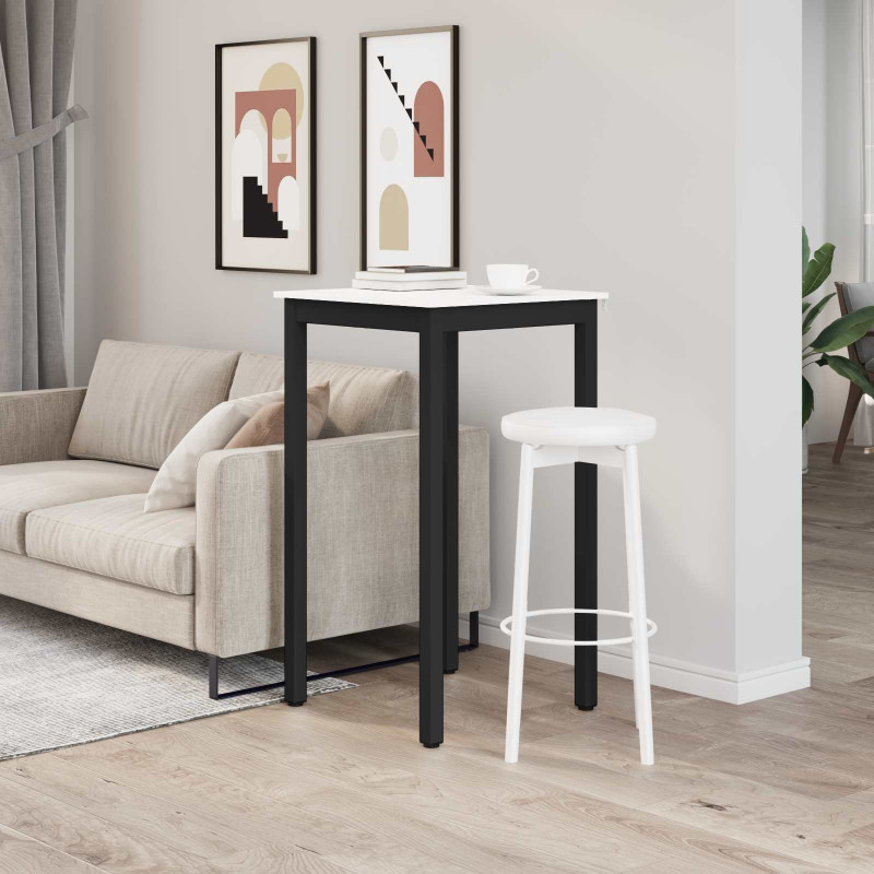 Stół barowy Biały 60 x 60 x 105 cm Lite drewno sosnowe