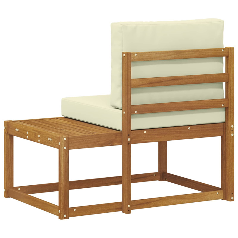 Sofa końcowa na zewnątrz z poduszką Naturalny 91 x 63 x 73 cm