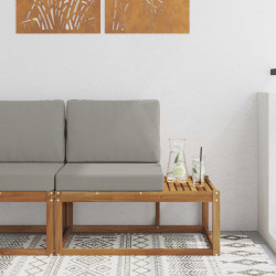Sofa końcowa na zewnątrz z poduszką Naturalny 91 x 63 x 73 cm