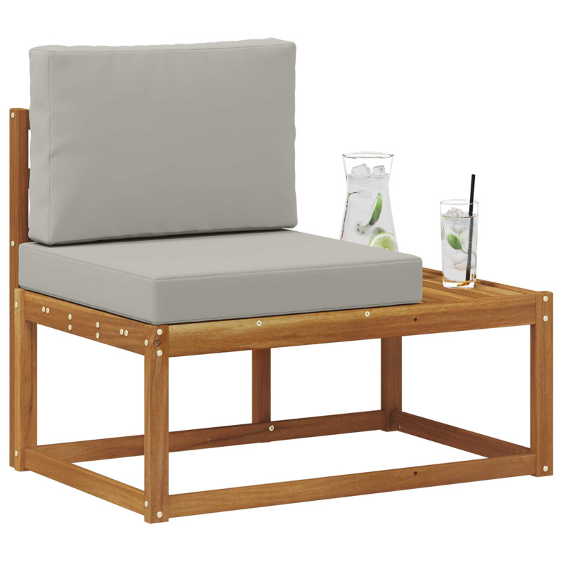 Sofa końcowa na zewnątrz z poduszką Naturalny 91 x 63 x 73 cm