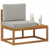 Sofa końcowa na zewnątrz z poduszką Naturalny 91 x 63 x 73 cm