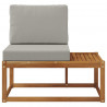 Sofa końcowa na zewnątrz z poduszką Naturalny 91 x 63 x 73 cm