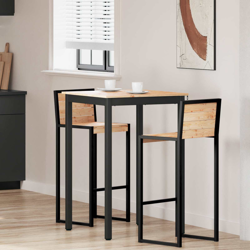 Stół barowy Naturalny 70 x 70 x 105 cm Lite drewno sosnowe