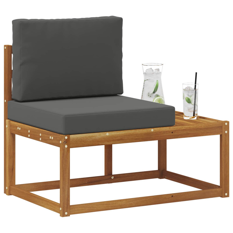 Sofa końcowa na zewnątrz z poduszką Naturalny i Antracytowy