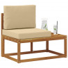 Sofa końcowa na zewnątrz z poduszką Naturalny 91 x 63 x 73 cm