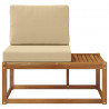 Sofa końcowa na zewnątrz z poduszką Naturalny 91 x 63 x 73 cm