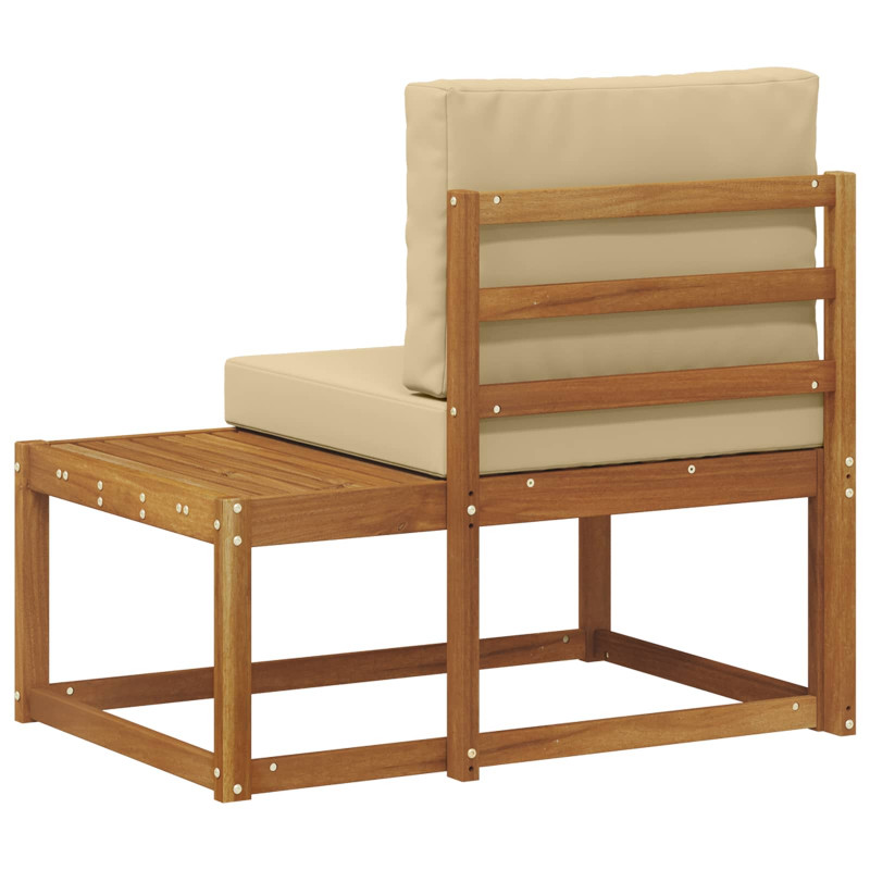 Sofa końcowa na zewnątrz z poduszką Naturalny 91 x 63 x 73 cm