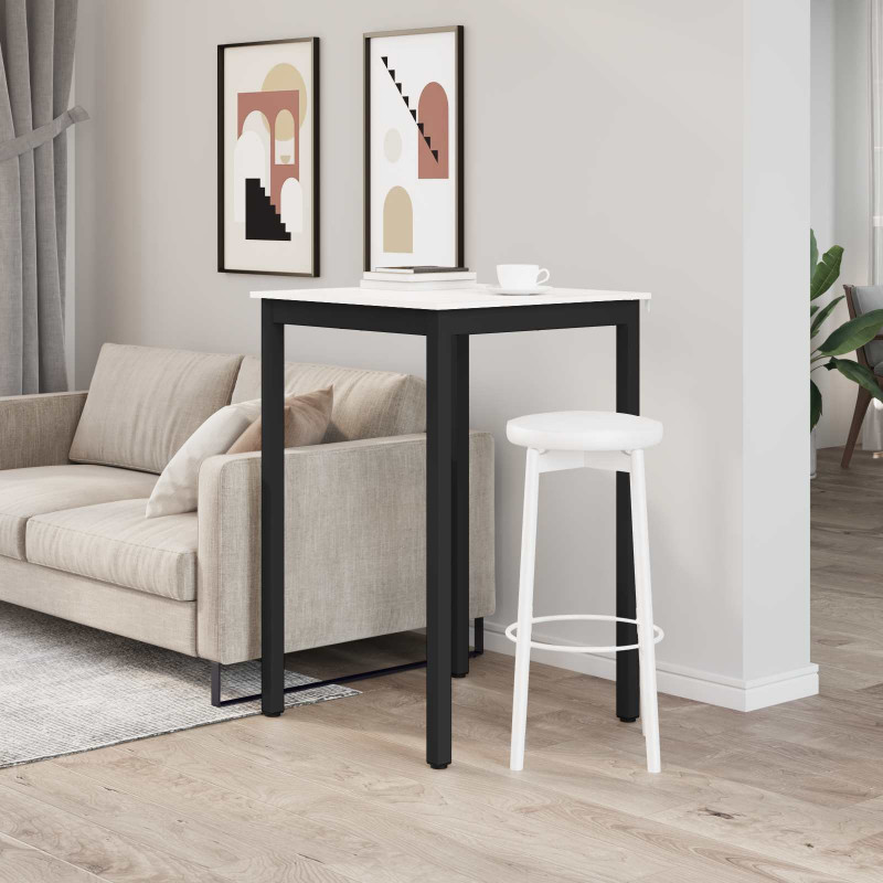 Stół barowy Biały 70 x 70 x 105 cm Lite drewno sosnowe