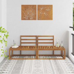 Sofa końcowa na zewnątrz 2 Sztuka Naturalny 182,5 x 63 x 73 cm