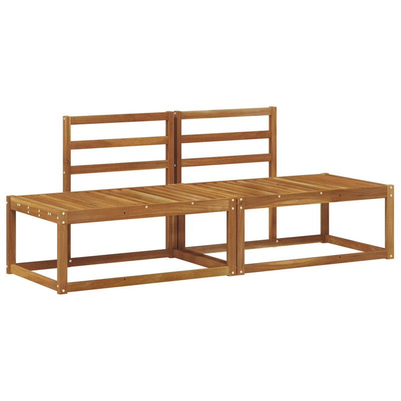 Sofa końcowa na zewnątrz 2 Sztuka Naturalny 182,5 x 63 x 73 cm