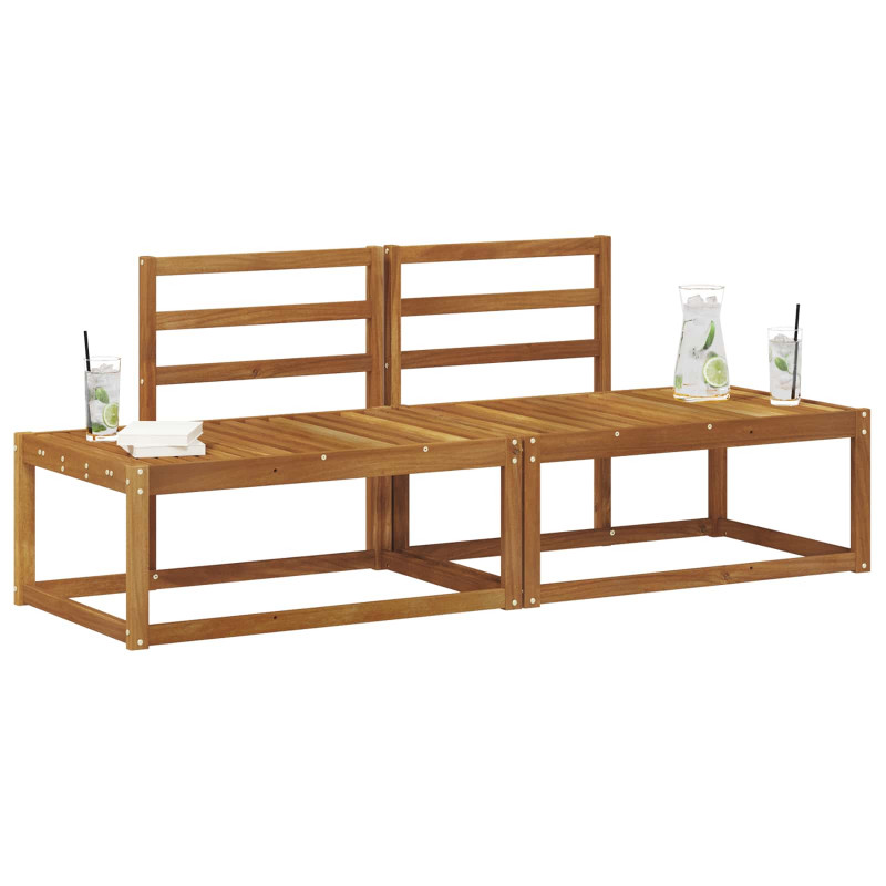 Sofa końcowa na zewnątrz 2 Sztuka Naturalny 182,5 x 63 x 73 cm