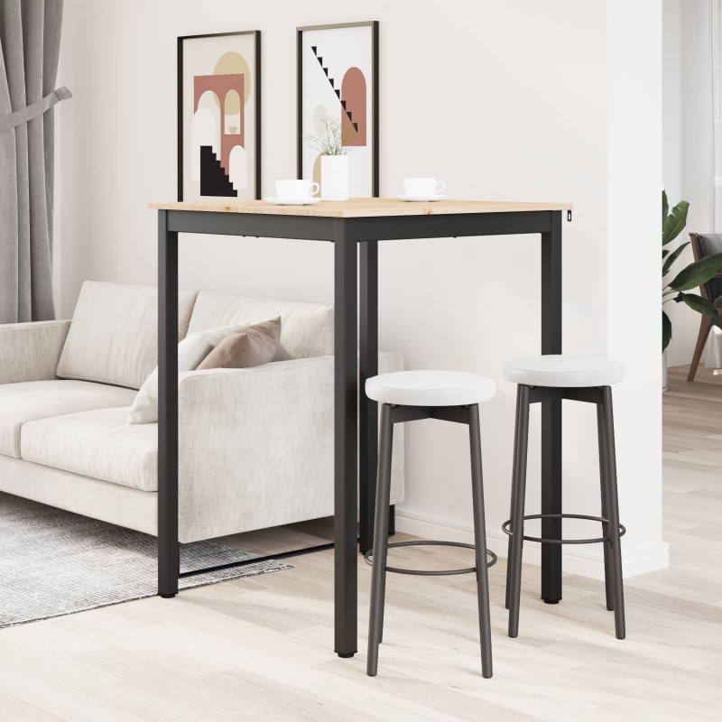 Stół barowy Naturalny 80 x 80 x 105 cm Lite drewno sosnowe
