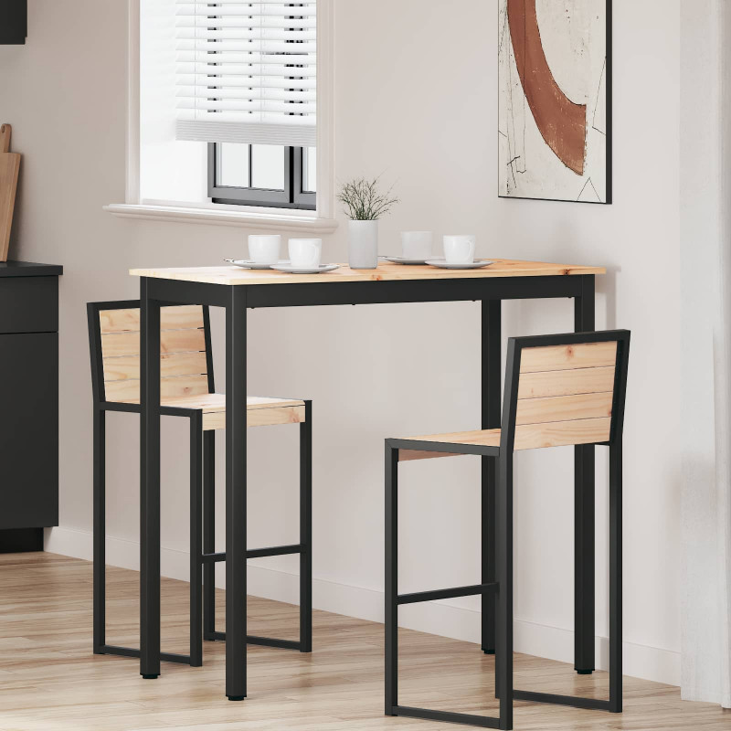 Stół barowy Naturalny 110 x 55 x 105 cm Lite drewno sosnowe