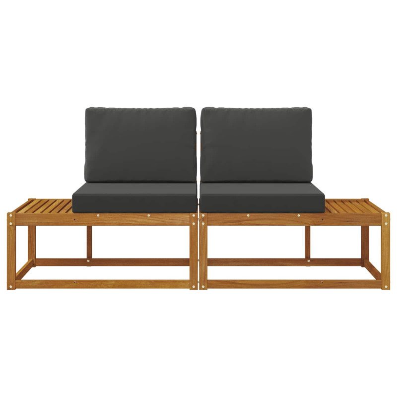 Sofa końcowa na zewnątrz 2 Sztuka Naturalny i Antracytowy