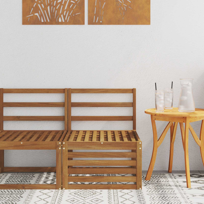 Środkowa sofa ogrodowa Lite Drewno Akacji Naturalny