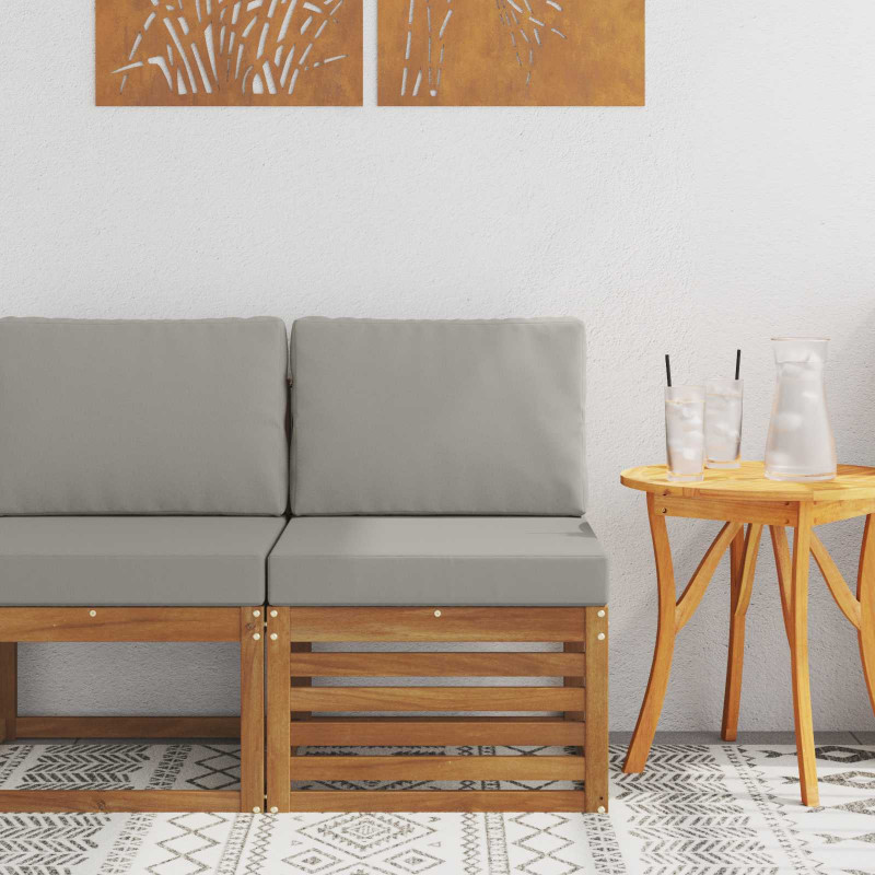 Środkowa sofa ogrodowa Lite Drewno Akacji Naturalny