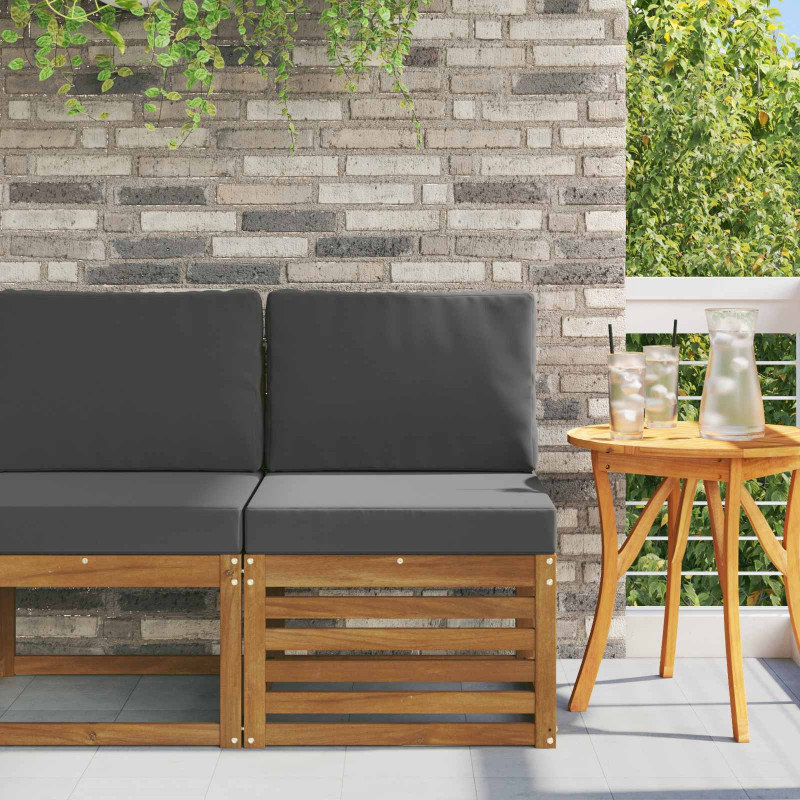 Środkowa sofa ogrodowa Lite Drewno Akacji Naturalny