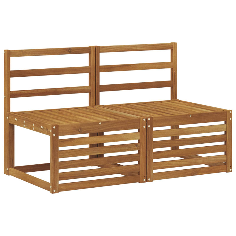 2 Sztuka Środkowa sofa ogrodowa Lite Drewno Akacji Naturalny
