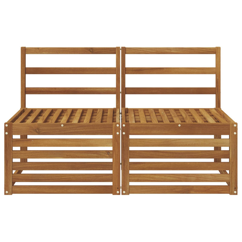 2 Sztuka Środkowa sofa ogrodowa Lite Drewno Akacji Naturalny