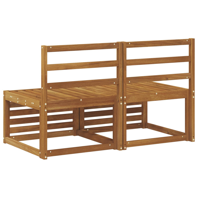 2 Sztuka Środkowa sofa ogrodowa Lite Drewno Akacji Naturalny