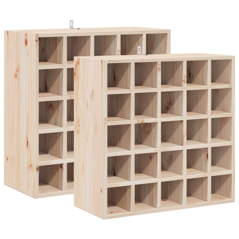 Regał na wino 2 pcs Naturalny 56 x 25 x 56 cm