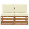 2 Sztuka Środkowa sofa ogrodowa Lite Drewno Akacji Naturalny