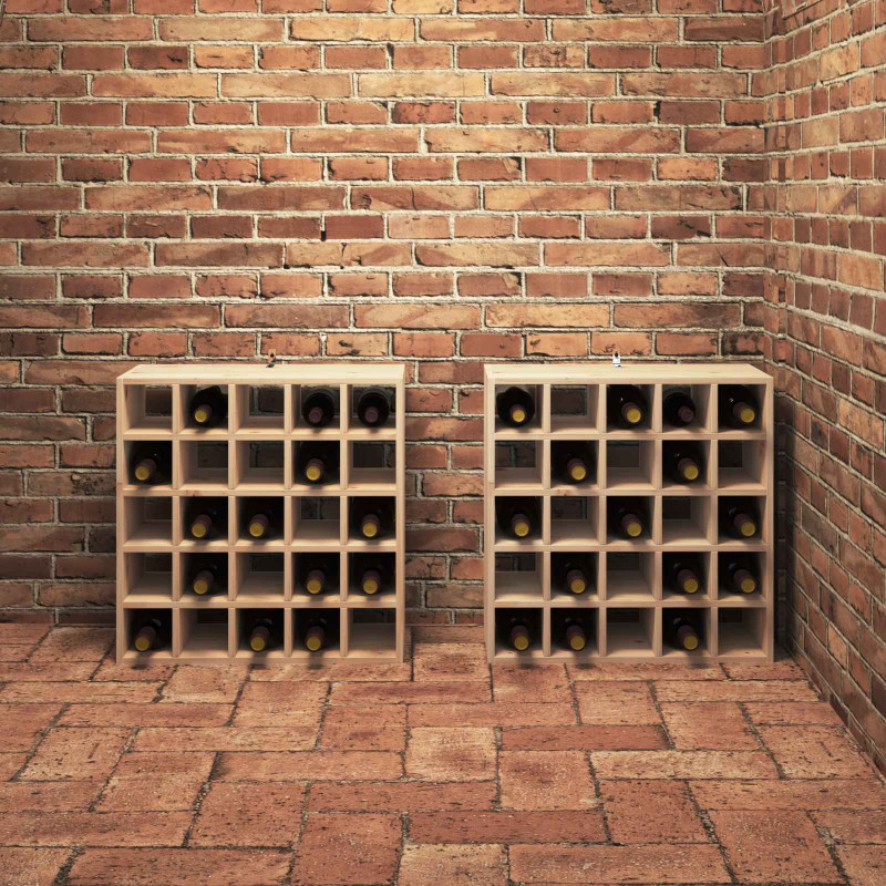 Regał na wino 2 pcs Naturalny 56 x 25 x 56 cm