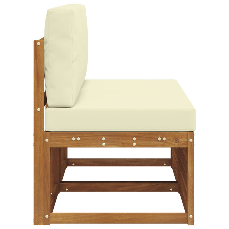 2 Sztuka Środkowa sofa ogrodowa Lite Drewno Akacji Naturalny