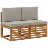 2 Sztuka Środkowa sofa ogrodowa Lite Drewno Akacji Naturalny