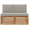 2 Sztuka Środkowa sofa ogrodowa Lite Drewno Akacji Naturalny