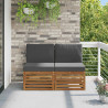 2 Sztuka Środkowa sofa ogrodowa Lite Drewno Akacji Naturalny