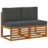 2 Sztuka Środkowa sofa ogrodowa Lite Drewno Akacji Naturalny