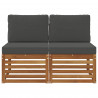 2 Sztuka Środkowa sofa ogrodowa Lite Drewno Akacji Naturalny