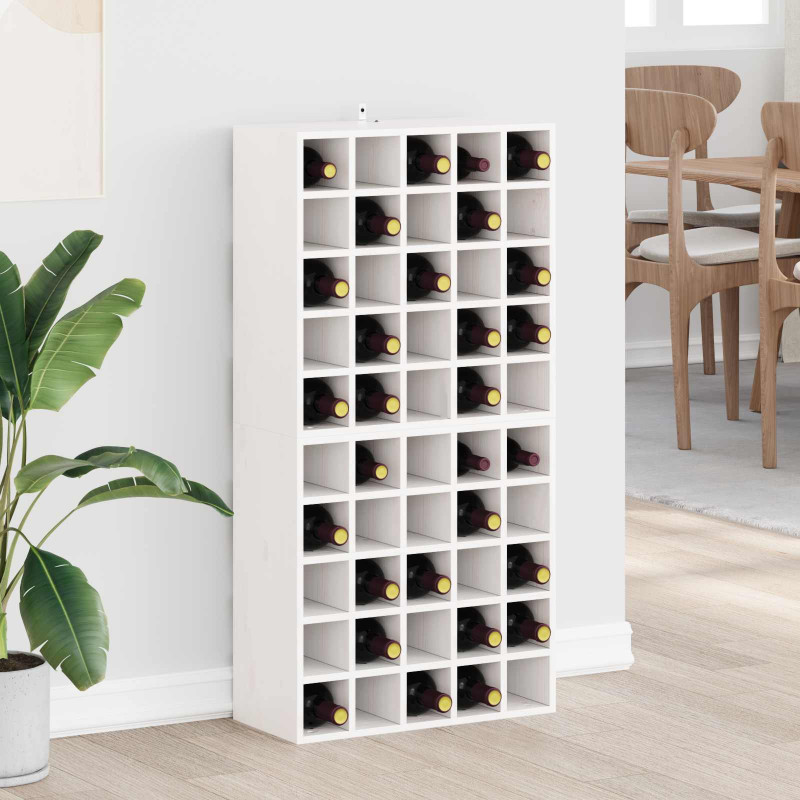 Regał na wino 2 pcs Biały 56 x 25 x 56 cm Lite drewno sosnowe