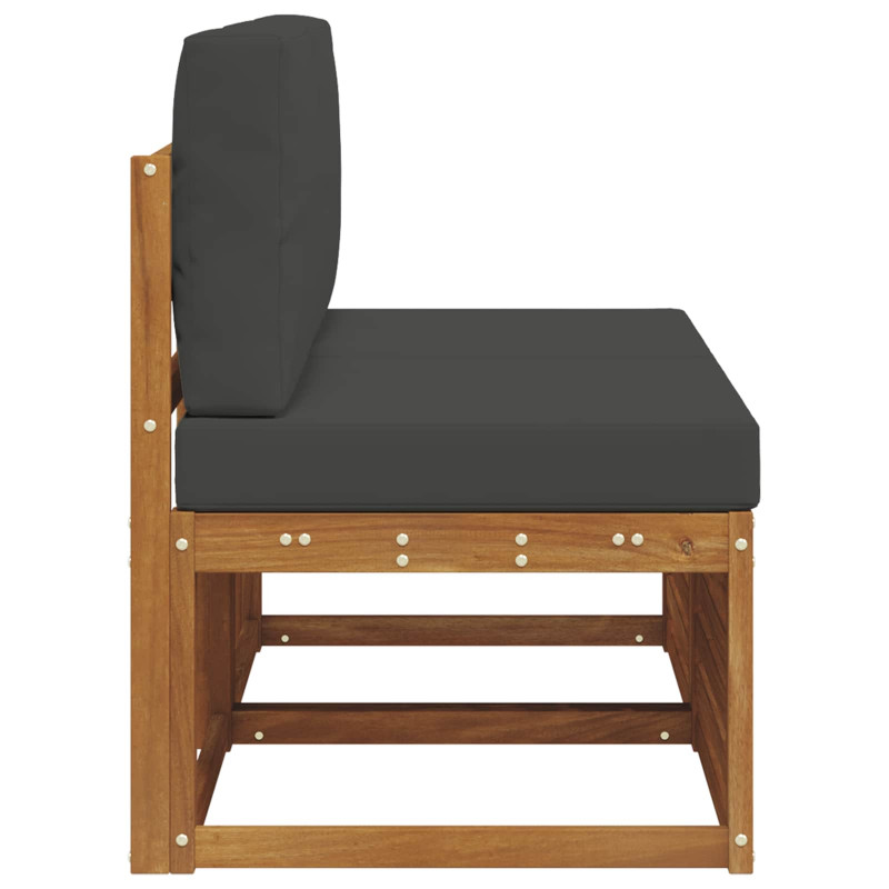 2 Sztuka Środkowa sofa ogrodowa Lite Drewno Akacji Naturalny
