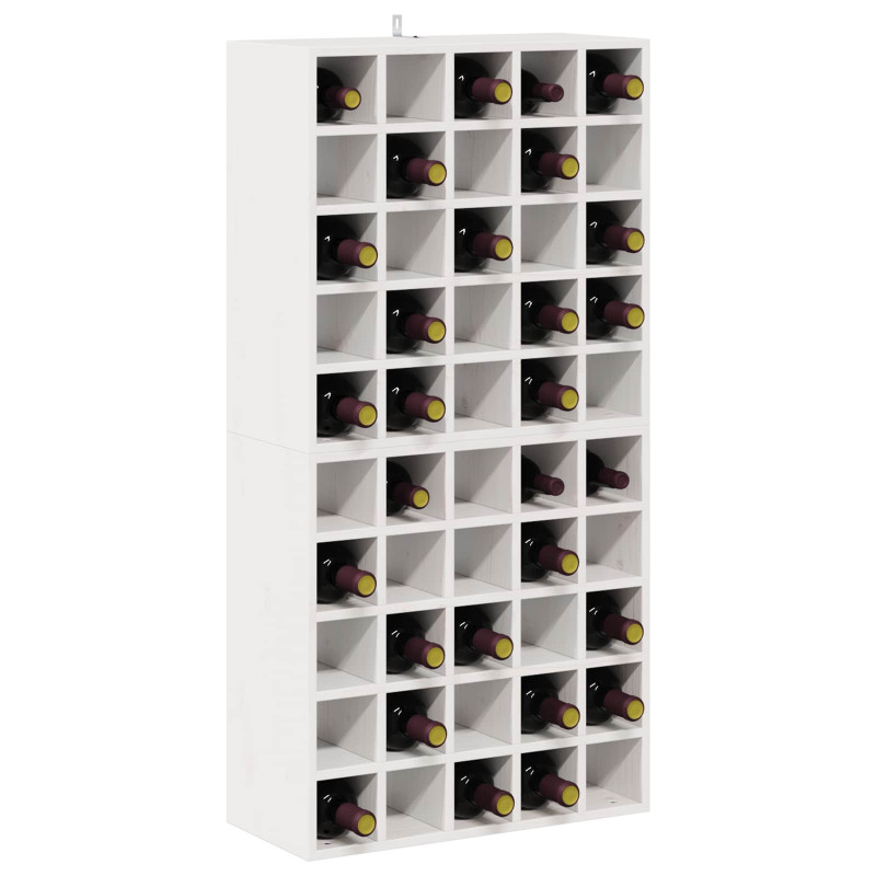 Regał na wino 2 pcs Biały 56 x 25 x 56 cm Lite drewno sosnowe
