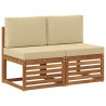 2 Sztuka Środkowa sofa ogrodowa Lite Drewno Akacji Naturalny