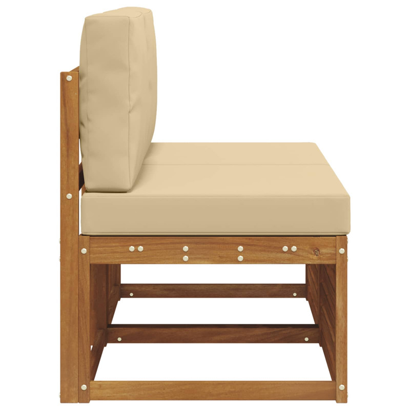 2 Sztuka Środkowa sofa ogrodowa Lite Drewno Akacji Naturalny