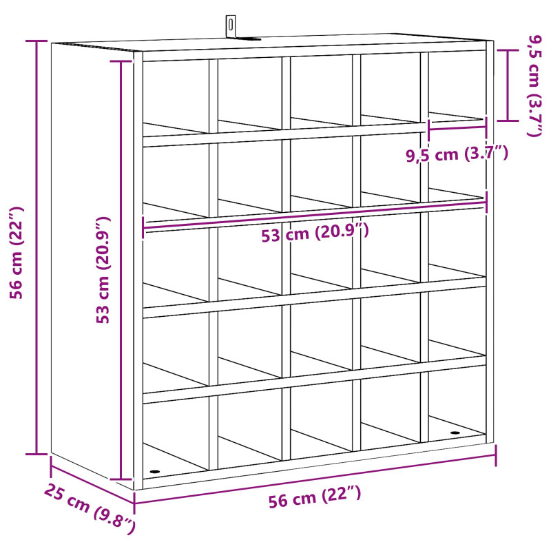 Regał na wino 2 pcs Biały 56 x 25 x 56 cm Lite drewno sosnowe